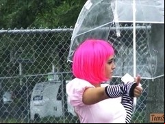 Cosplayer Natalie Monroe screwed up with stranger in public