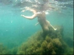 naked woman underwater