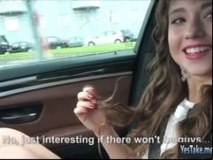Pretty teen Taissia Shanti ass fucked by stranger in the car
