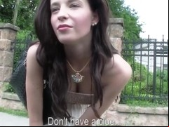 european hitchhiking sweetie acquires cum in her eye